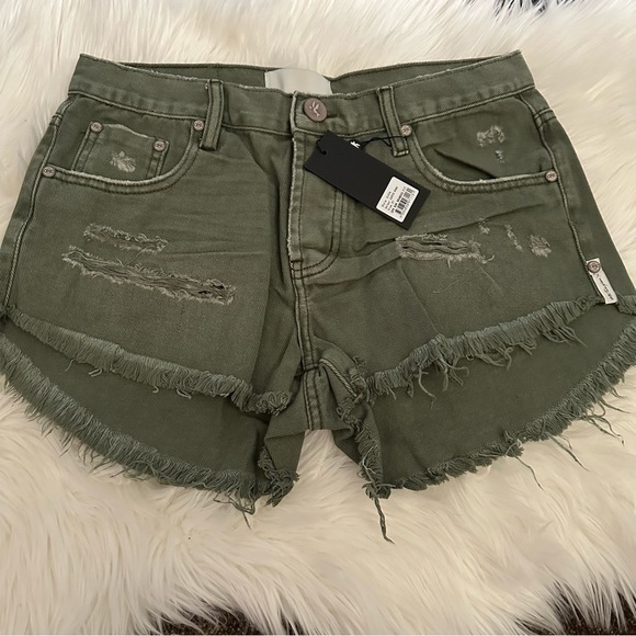 One Teaspoon Super Khaki Brandos Relax Fit Denim Shorts Size 27 - Picture 6 of 12